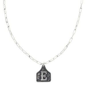 Western Initial Cattle Tag Necklace